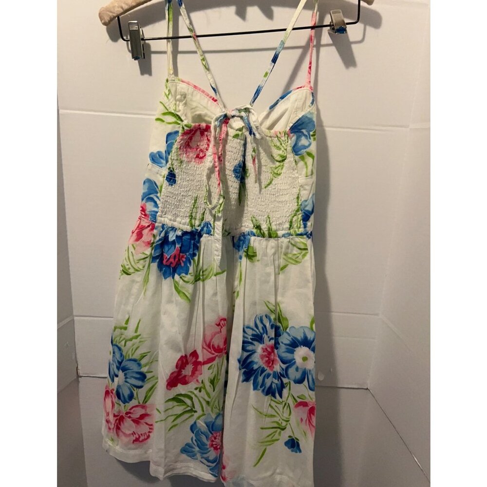 Hollister Dress Women’s Medium White Floral Print Fit & Flare Sundress Spaghetti